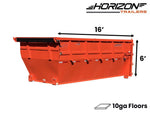 16' Horizon HDZ Roll Off Bin 6' Wall + Tarp 010331