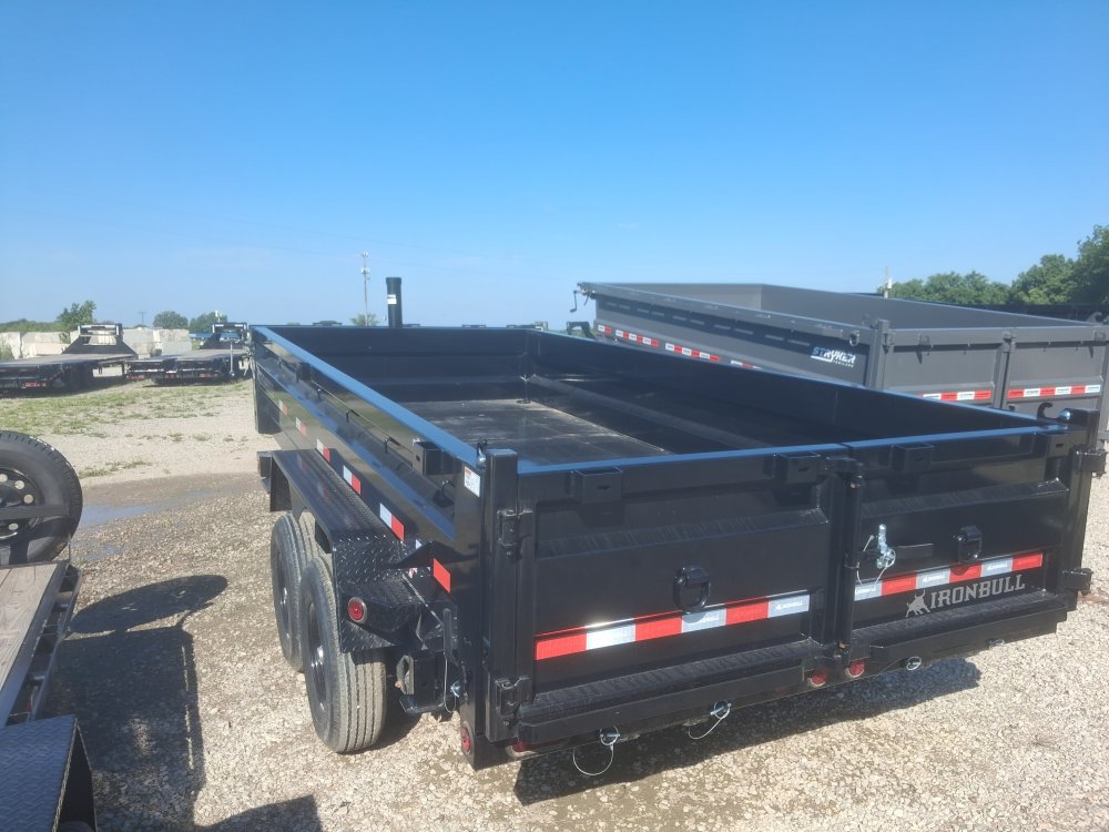 16' x 83" Iron Bull DTB Bumper Pull Dump Trailer 24" Side Walls - (2) 7,000 lb Axles - Telescopic 111975
