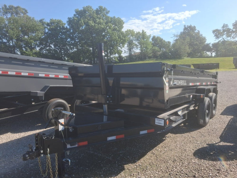16' x 83" Iron Bull DTB Bumper Pull Dump Trailer 24" Side Walls - (2) 7,000 lb Axles - Telescopic 111975