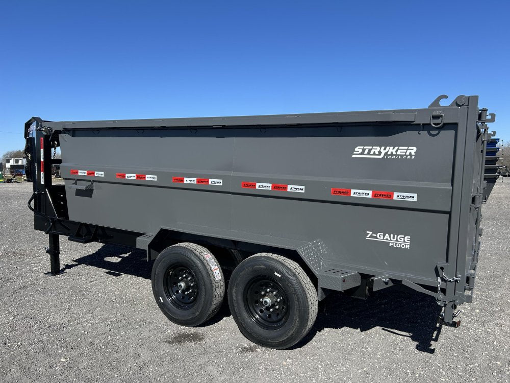 14' Stryker SDT Gooseneck Dump Trailer 48" Side Walls - (2) 7k Axles 3930