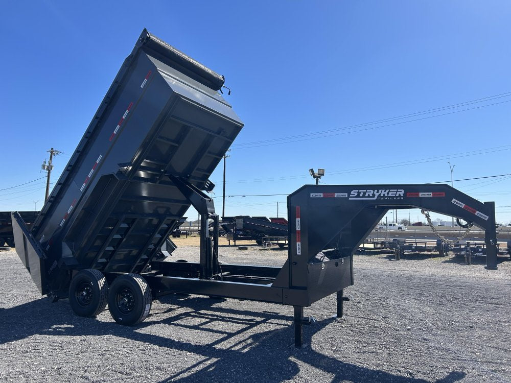 14' Stryker SDT Gooseneck Dump Trailer 48" Side Walls - (2) 7k Axles 3931