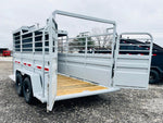 16' Ranch Boss STR Bumper Pull 1/2 Top Livestock Trailer - (2) 7k Axles 15138