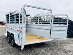 16' Ranchboss STR Bumper Pull 1/2 Top Livestock Trailer - (2) 7k Axles 15138