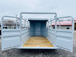 16' Ranchboss STR Bumper Pull 1/2 Top Livestock Trailer - (2) 7k Axles 15138