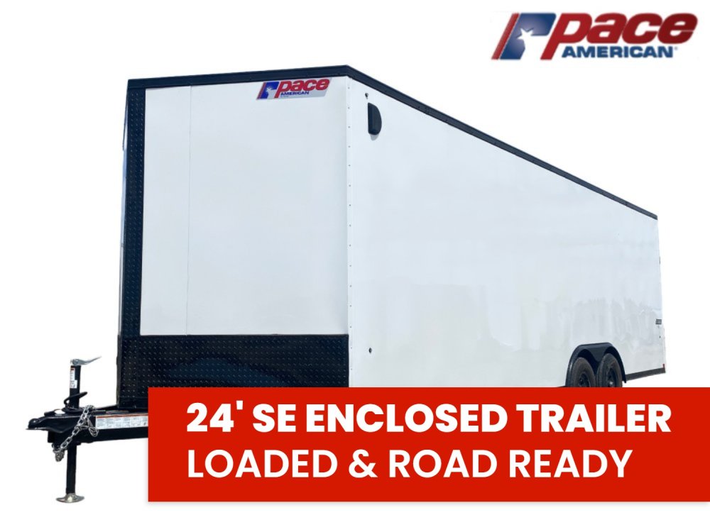 8.5 x 24 Journey SE Flat Top Sloped V Nose Car Hauler (2) 5200 lbs Axles 131283