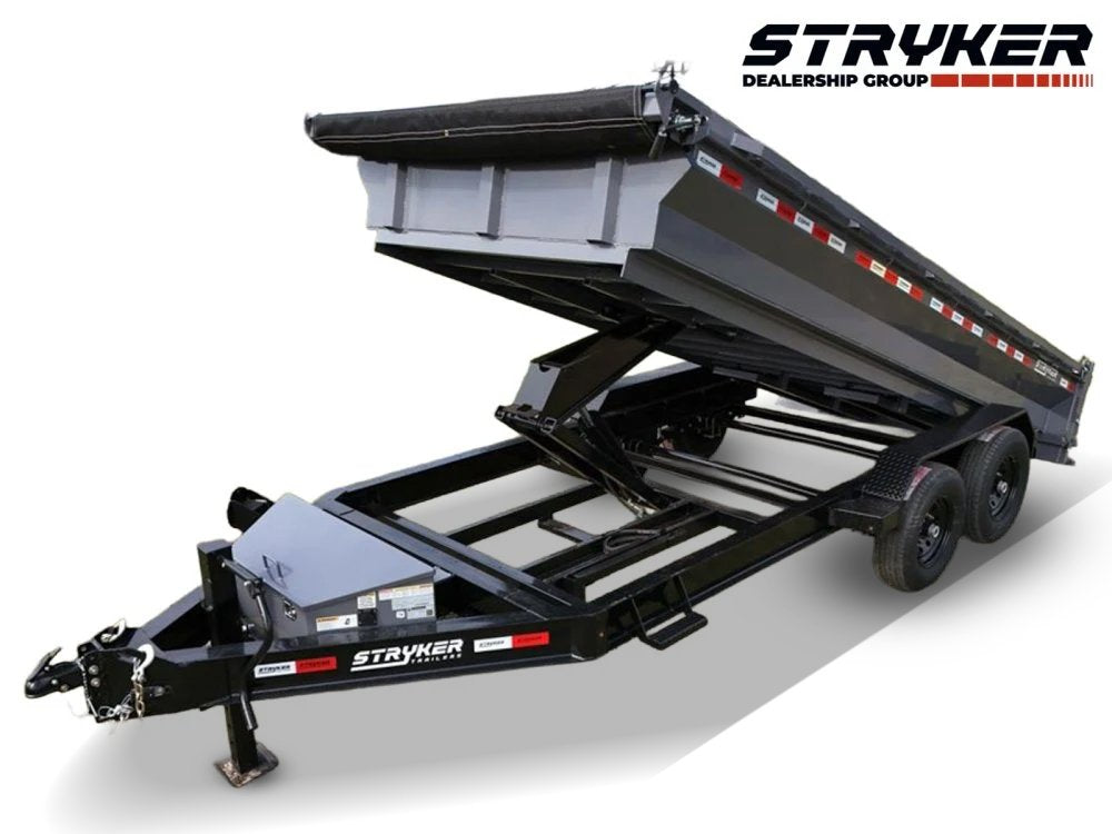 16' Stryker EDT Bumper Pull Dump Trailer 20" Side Walls - (2) 7k Axles 4050