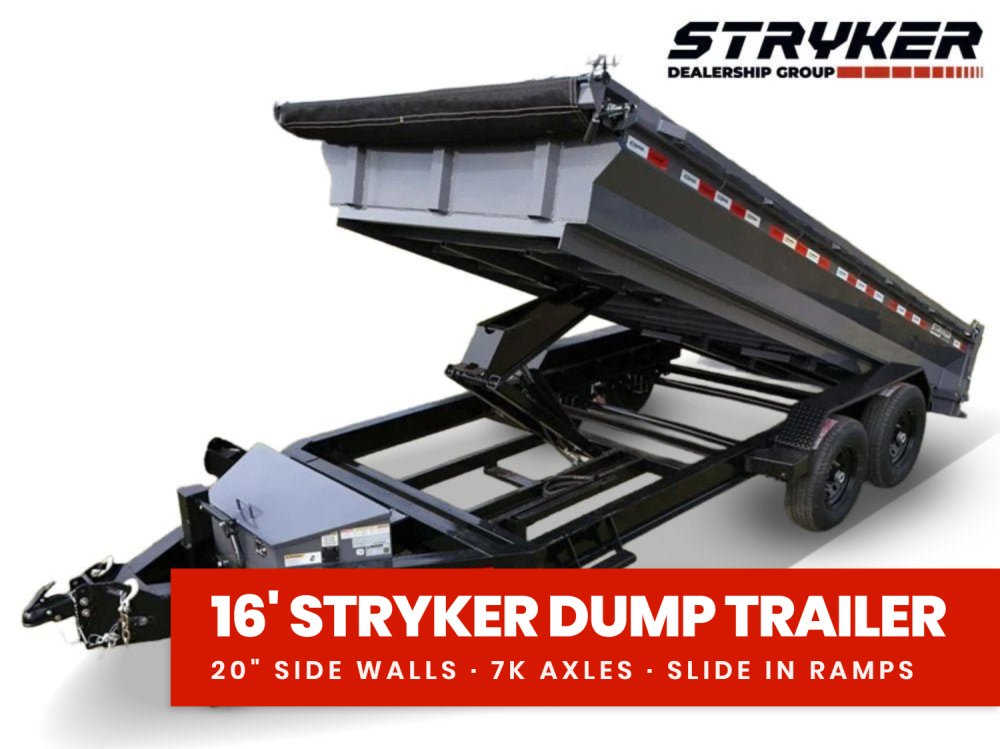 16' Stryker EDT Bumper Pull Dump Trailer 20" Side Walls - (2) 7k Axles 4050
