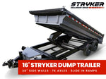 16' Stryker EDT Bumper Pull Dump Trailer 20" Side Walls - (2) 7k Axles 4050