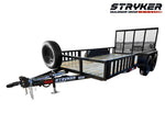 14' Utility Trailer (2) 3.5K Axles, 77" Wide, Side Ramps and 4' Gate 4071
