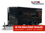 7 x 16 DX 7K Flat Top V Nose Enclosed - (2) 3500 lb Axles 140438