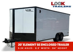 8.5 x 20 Look Trailers Element SE Flat Top V Nose Enclosed Trailer - (2) 5.2k lb Axles 140440