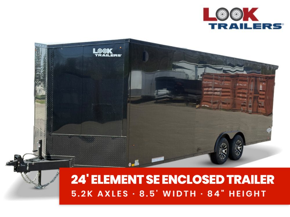 8.5 x 24 Look Trailers Element SE Flat Top V Nose Enclosed Trailer - (2) 5.2k lb Axles 140442