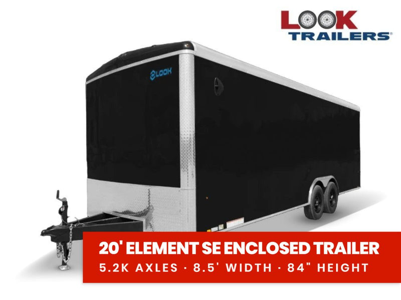 8.5 x 20 Look Trailers Element SE Flat Top V Nose Enclosed Trailer - (2) 5.2k lb Axles 140439