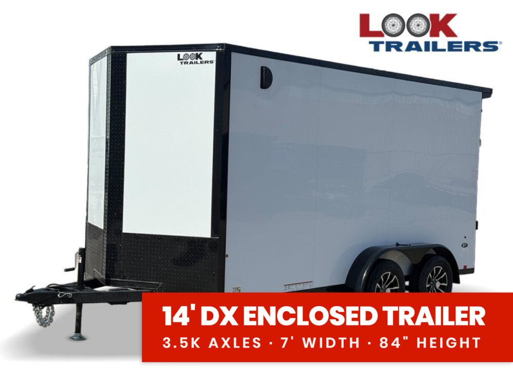 7 x 14 DX 7K Flat Top V Nose Enclosed - (2) 3500 lb Axles 140467