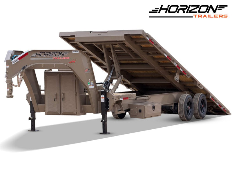 28' Horizon FTS Gooseneck Hydraulic Deckover Tilt Trailer - 10K Axles 16528