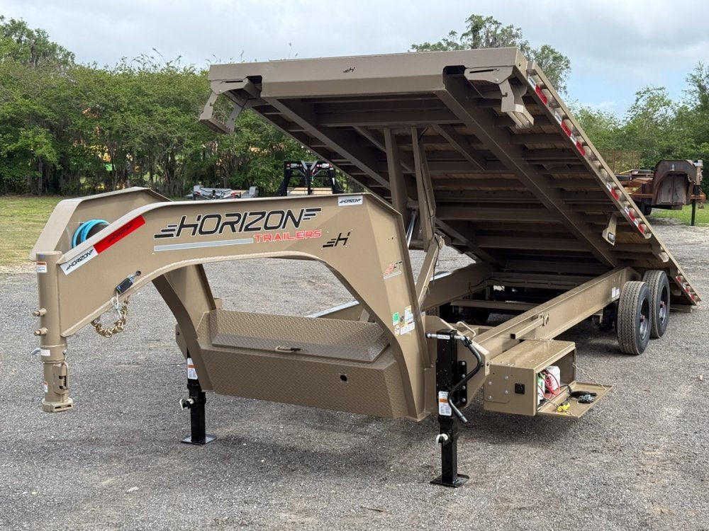 28' Horizon FFT Gooseneck Full Deckover TIlt Trailer - (2) 10K Axles 16930