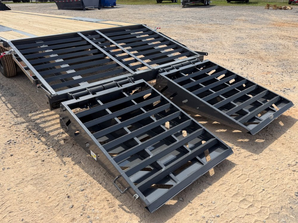 36' Horizon FTZ Gooseneck Hotshot Non-CDL Deckover Trailer Mega Ramps - (2) 7k Axles 16234