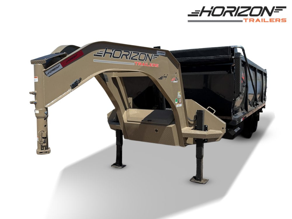 20 Horizon HZH Gooseneck Dump Trailer 48" Side Walls Hydraulic Jacks - (2) 12k Axles 16723