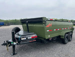 14' Horizon LZ7 Bumper Pull Dump Trailer 42" Side Walls Telescopic Lift Hydraulic Jacks - (2) 7k Axl 14681