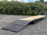 40' Stryker Gooseneck Hotshot Non-CDL Deckover Trailer Mega Ramps - (2) 7K Axles 004216
