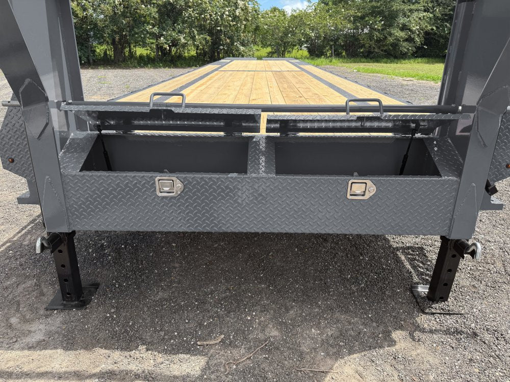 40' Stryker Gooseneck Hotshot Non-CDL Deckover Trailer Mega Ramps - (2) 7K Axles 004216