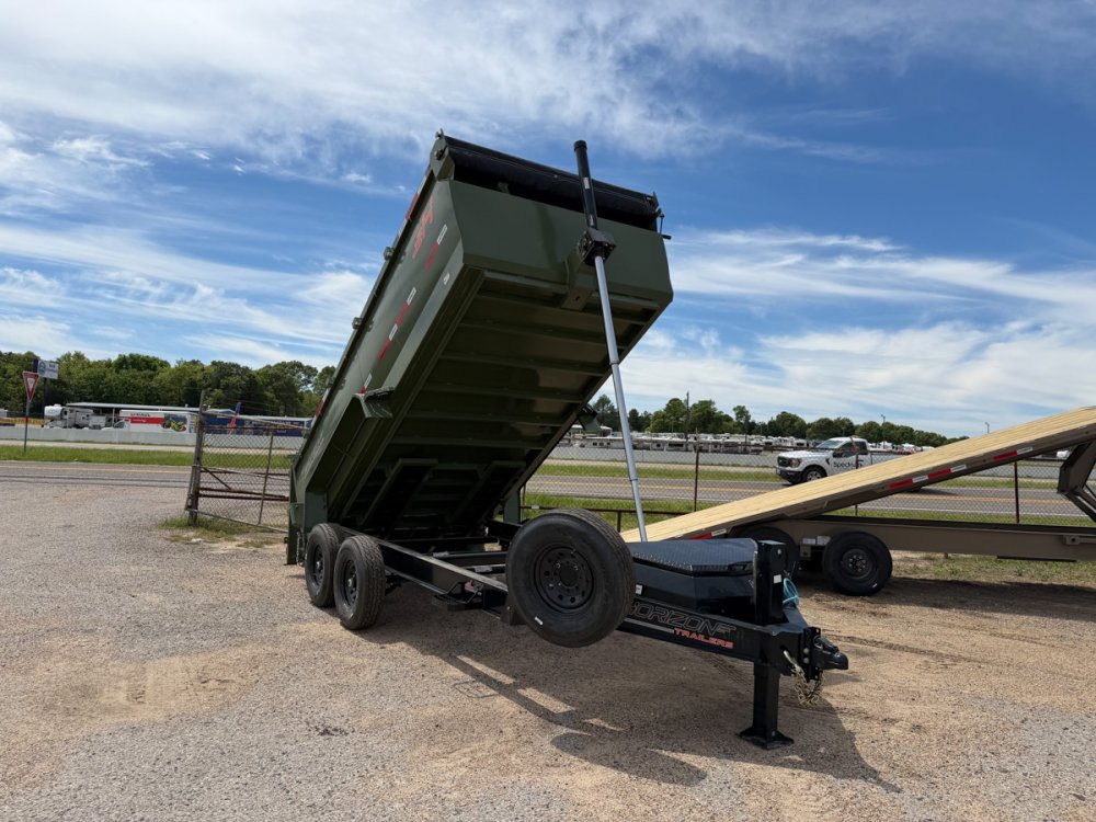 14' Horizon LZ7 Bumper Pull Dump Trailer 42" Side Walls Telescopic Lift Hydraulic Jacks - (2) 7k Axl 14677
