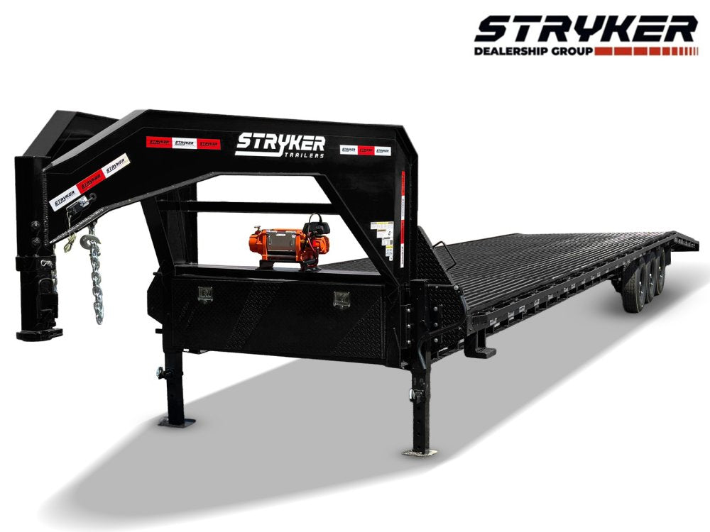 44' Stryker Gooseneck Full Width Mesh Deck Multi Car Hauler (3) 7k Axles - 12k GVWR Derated 004334