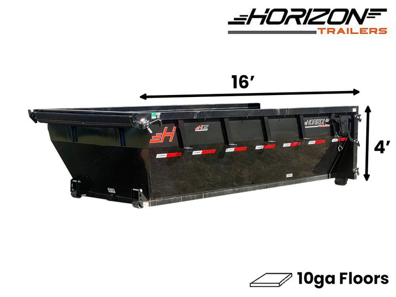 16' Horizon HDZ Roll Off Bin 4' Wall + Tarp 010859