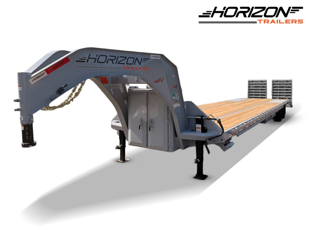 40' Horizon FHZ Gooseneck Dual Wheel Deckover Trailer Mega Ramps - (2) 12K Axles 015676