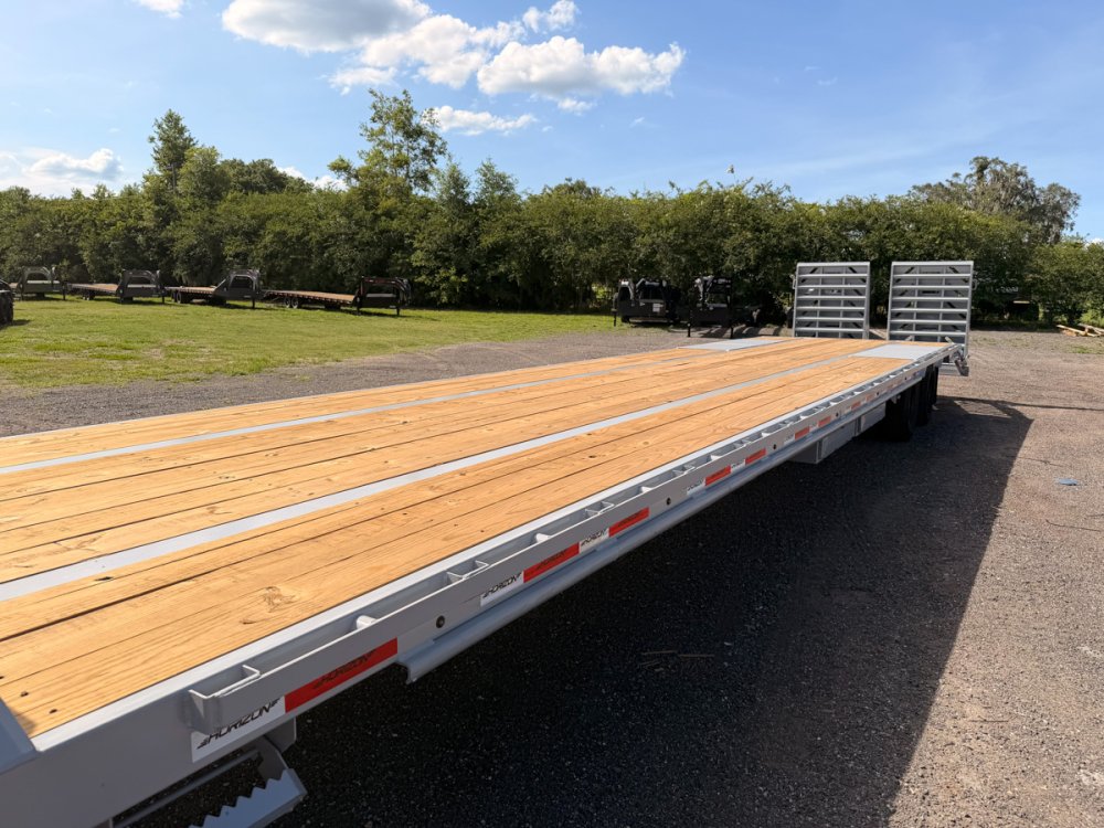 40' Horizon FHZ Gooseneck Dual Wheel Deckover Trailer Mega Ramps - (2) 12K Axles 015676