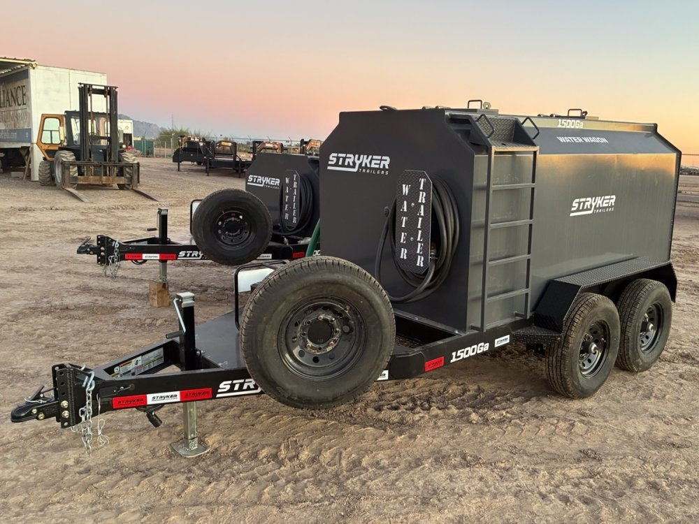1500 Gallon Water Tank Trailer with Pump and Hose 004469