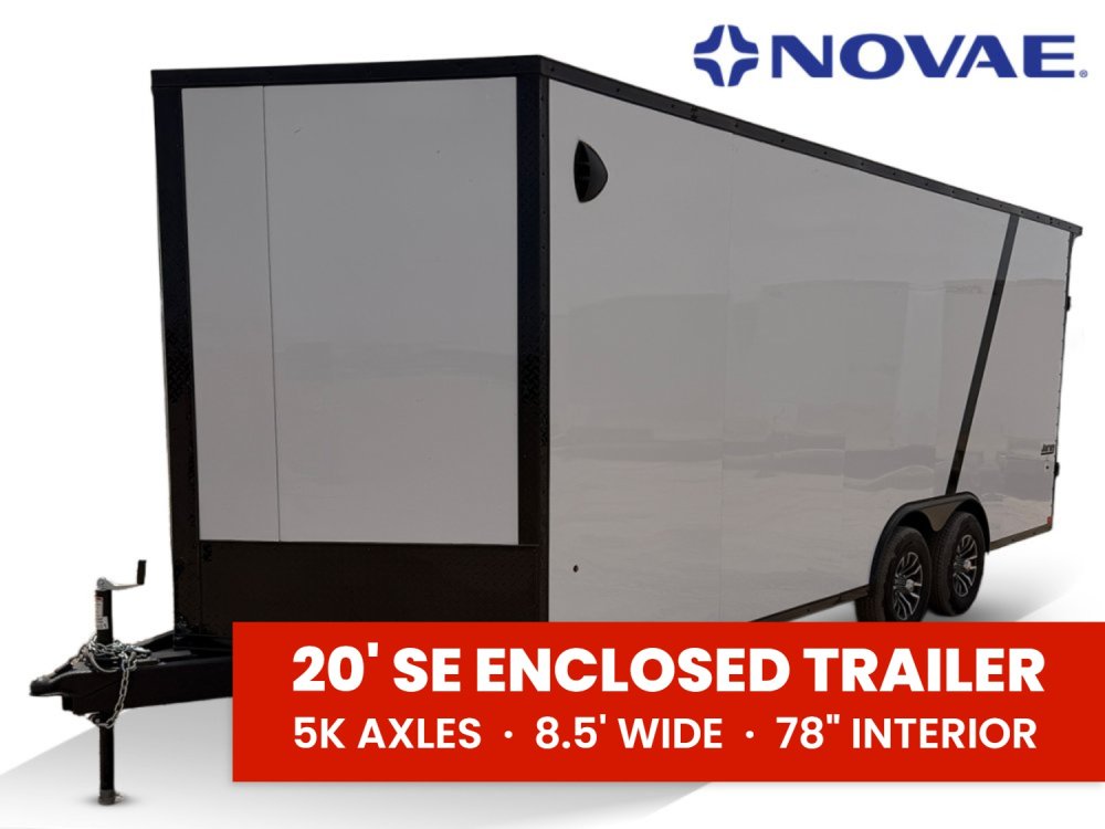 8.5 x 20 SE 10K Flat Top Sloped V Nose Car Hauler (2) 5000 lb Axles 146227