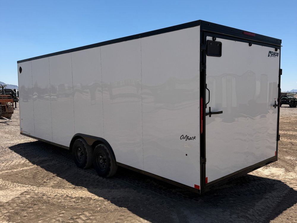 8.5 x 24 Outback DLX Flat Top V Nose Car Hauler (2) - 5200 lbs Axles 146214