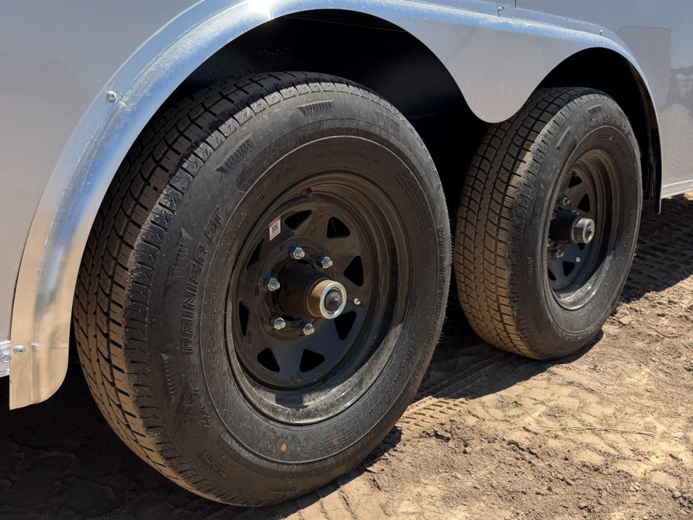 8.5 x 20 Outback DLX Flat Top V Nose Car Hauler (2) - 5200 lbs Axles 146226