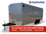 8.5 x 20 Outback DLX Flat Top V Nose Car Hauler (2) - 5200 lbs Axles 146226