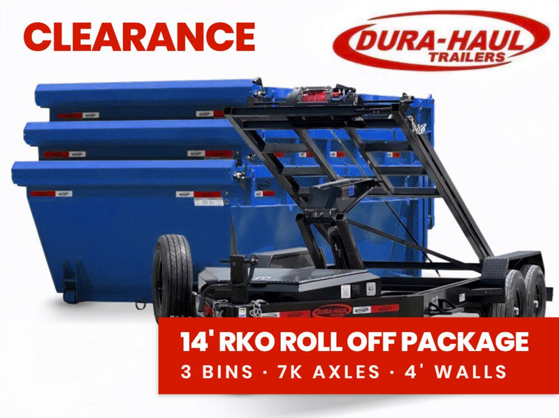 Dura Haul 14' BP Roll Off Bundle (2) 7k Axles + 3 Bin 4' Walls 01092A