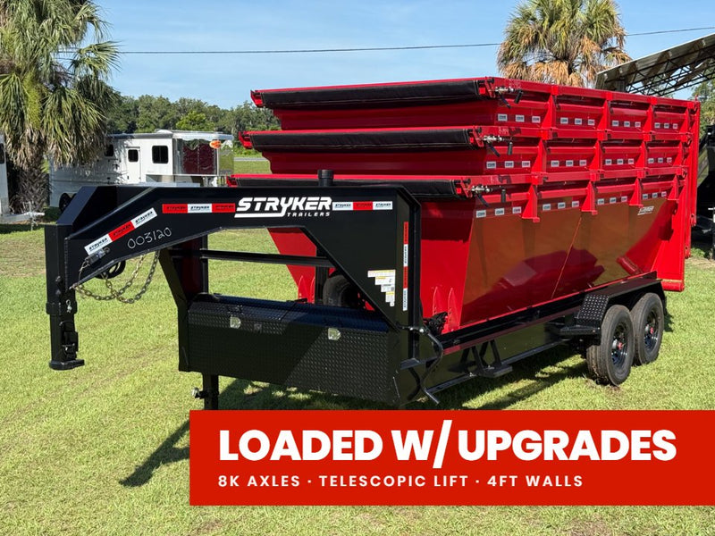 Stryker 16' GN Roll off Bundle (2) 8k Axles + 3 Bins w/ 4' Walls 00288A