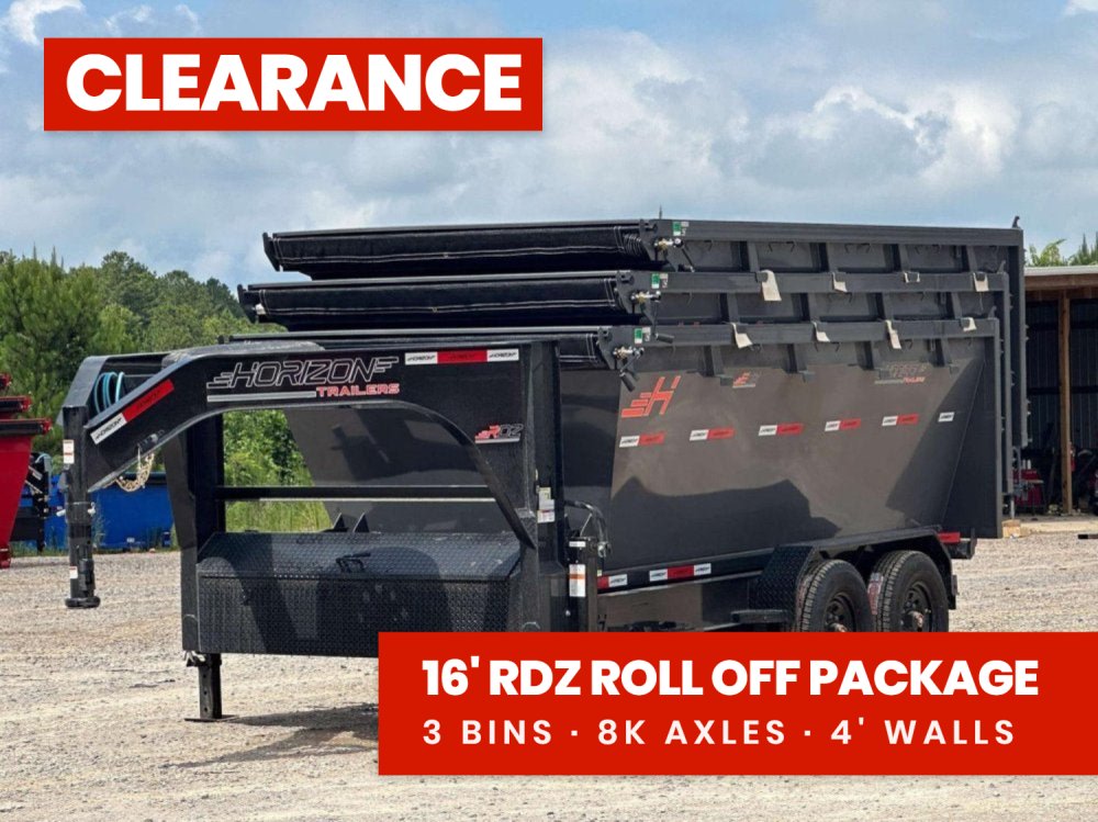 Horizon 16' RDZ GN Roll off Bundle (2) 8k Axles + 3 Bins w/ 4' Walls 011786