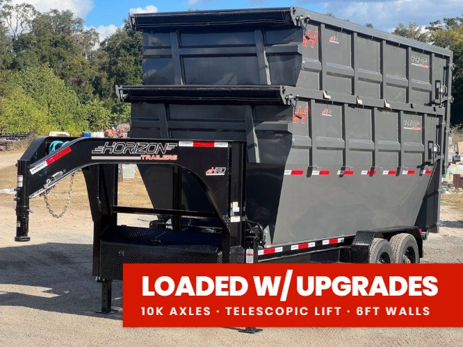 Horizon 16' HRD GN Roll off Bundle (2) 10k Axles + 2 Bins w/ 6' Walls 016076
