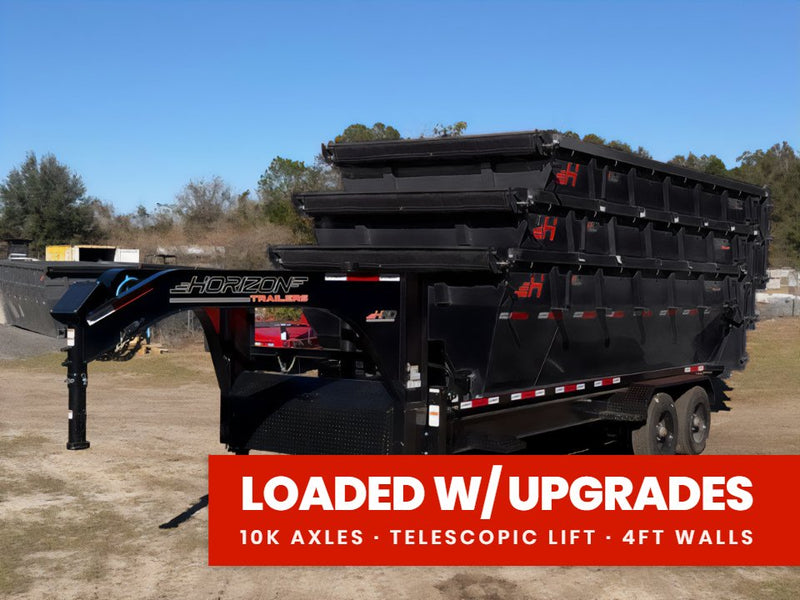 Horizon 20' HRD GN Roll off Bundle (2) 10k Axles + 3 Bins w/ 4' Walls 015403