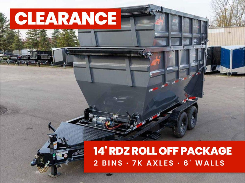 Horizon 14' RDZ BP Roll off Bundle (2) 7k Axles + 2 Bins w/ 6' Walls 017793