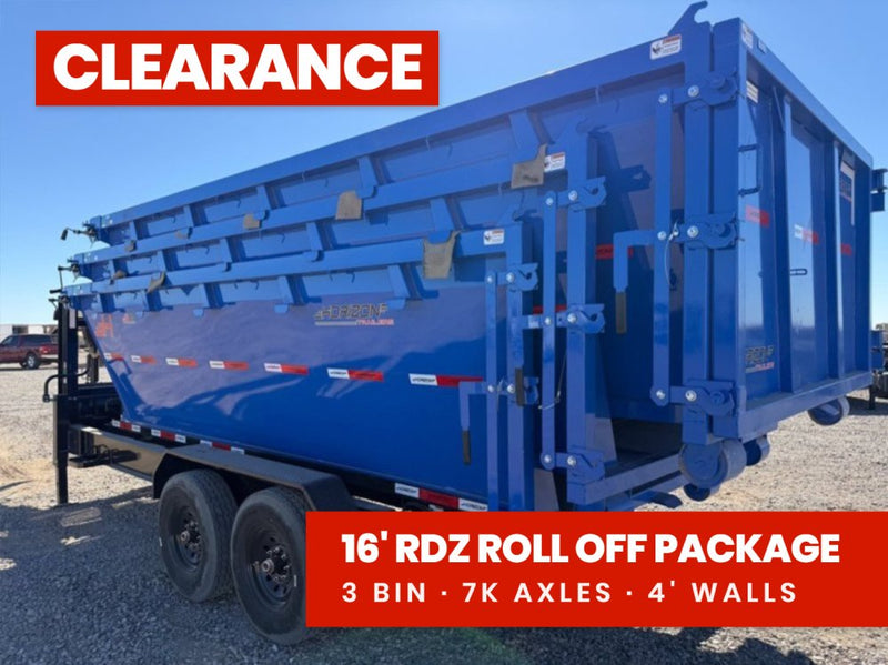 Horizon 16' RDZ GN Roll off Bundle (2) 7k Axles + 3 Bins w/ 4' Walls 015004