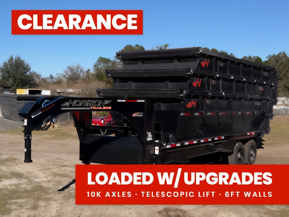 Horizon 20' HRD GN Roll off Bundle (2) 10k Axles + 3 Bins w/ 4' Walls 007762