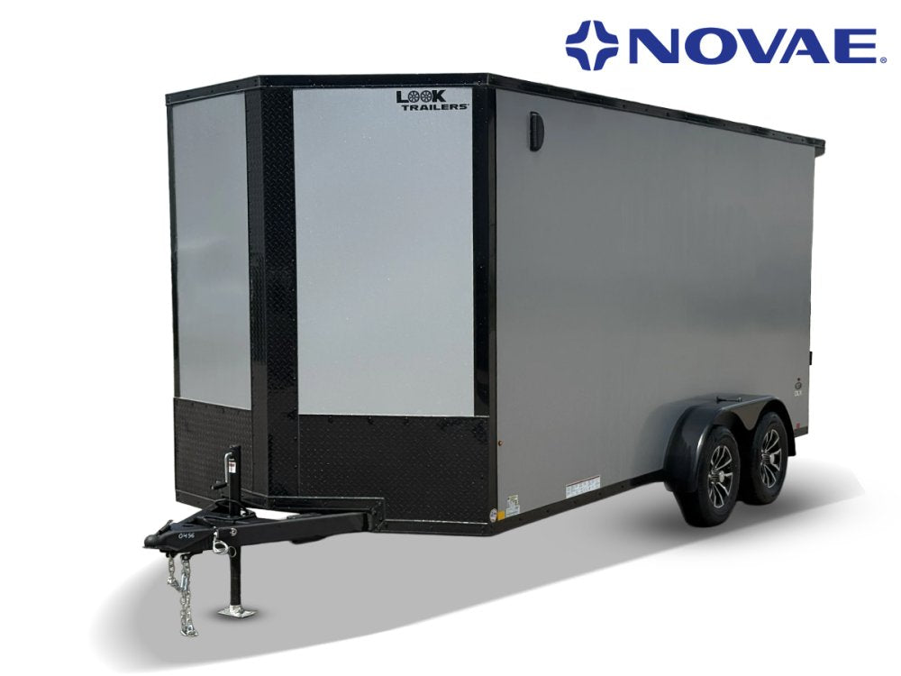 7 x 16 DX 7K Flat Top V Nose Enclosed - (2) 3500 lb Axles 140456