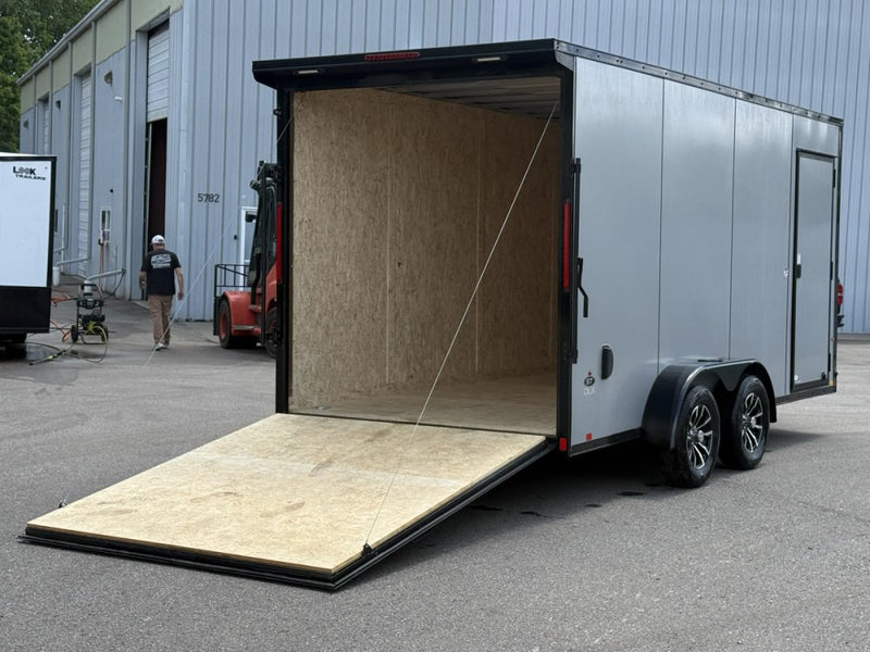 7 x 16 DX 7K Flat Top V Nose Enclosed - (2) 3500 lb Axles 140456