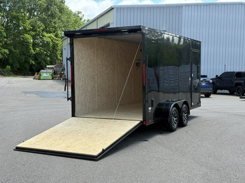 7 x 16 DX 7K Flat Top V Nose Enclosed - (2) 3500 lb Axles 140455