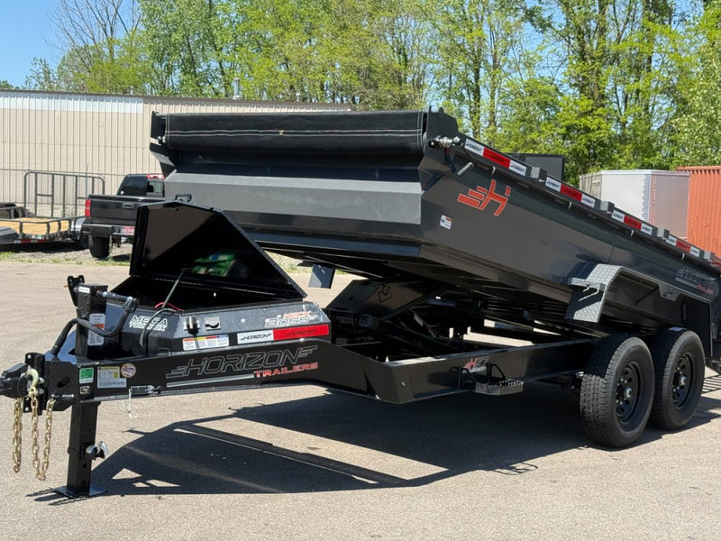14' Horizon HZ7 Bumper Pull Dump Trailer 24" Side Walls - (2) 7K Axles 18002