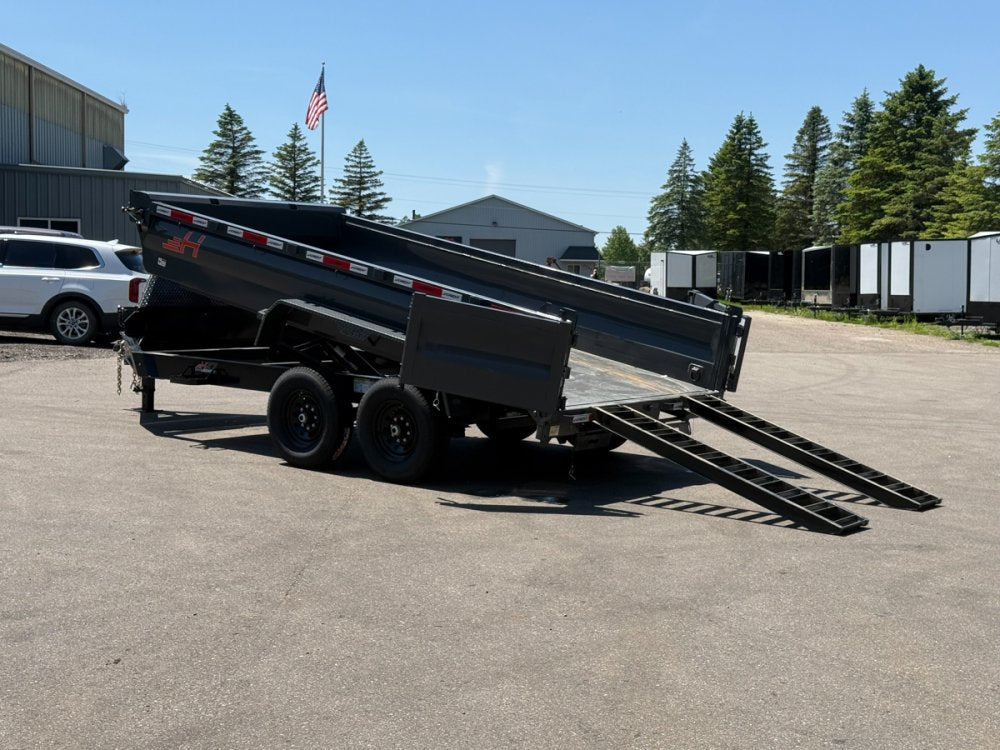 14' Horizon HZ7 Bumper Pull Dump Trailer 24" Side Walls - (2) 7K Axles 18002