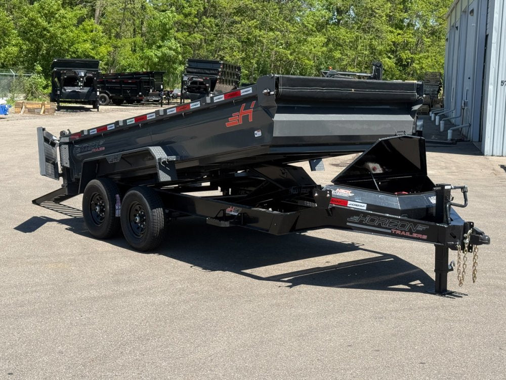 14' Horizon HZ7 Bumper Pull Dump Trailer 24" Side Walls - (2) 7K Axles 18002