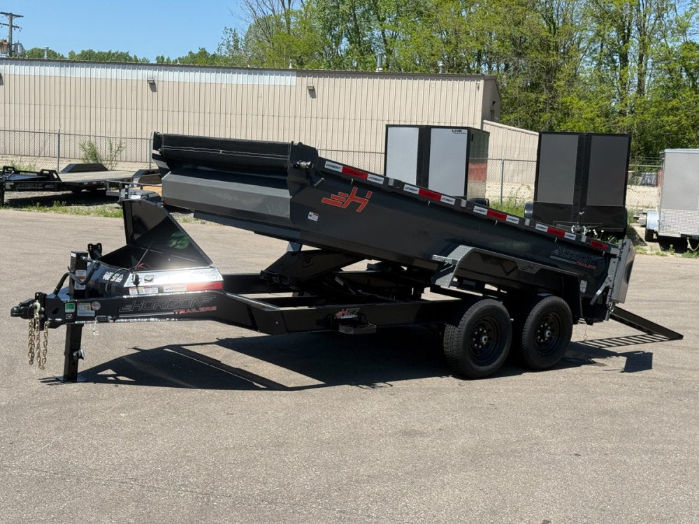 14' Horizon HZ7 Bumper Pull Dump Trailer 24" Side Walls - (2) 7K Axles 18002